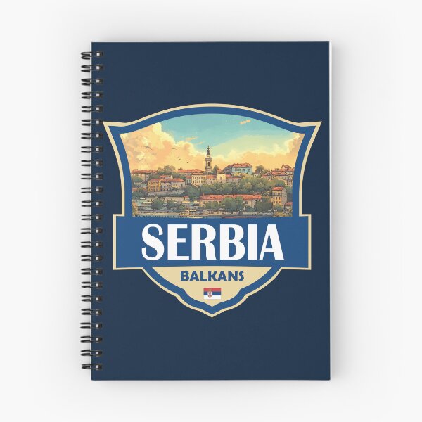 Item preview, Serbia Illustration Retro Badge designed and sold by KrisSidDesigns.
