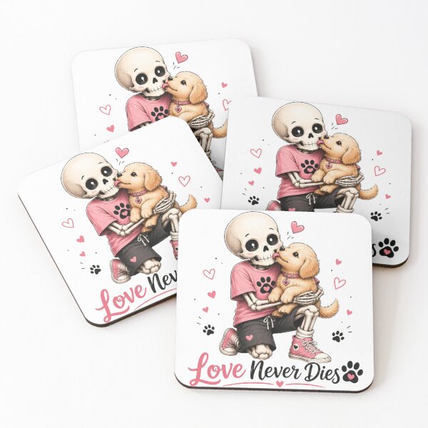 Item preview, Love Never Dies Skeleton & Puppy | Cute Gothic Dog Lover Aesthetic Design designed and sold by LOLKart.