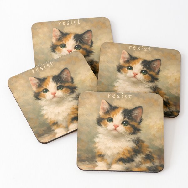 Item preview, Resist the Sweet Calico Kitten designed and sold by TinCatOutPost.