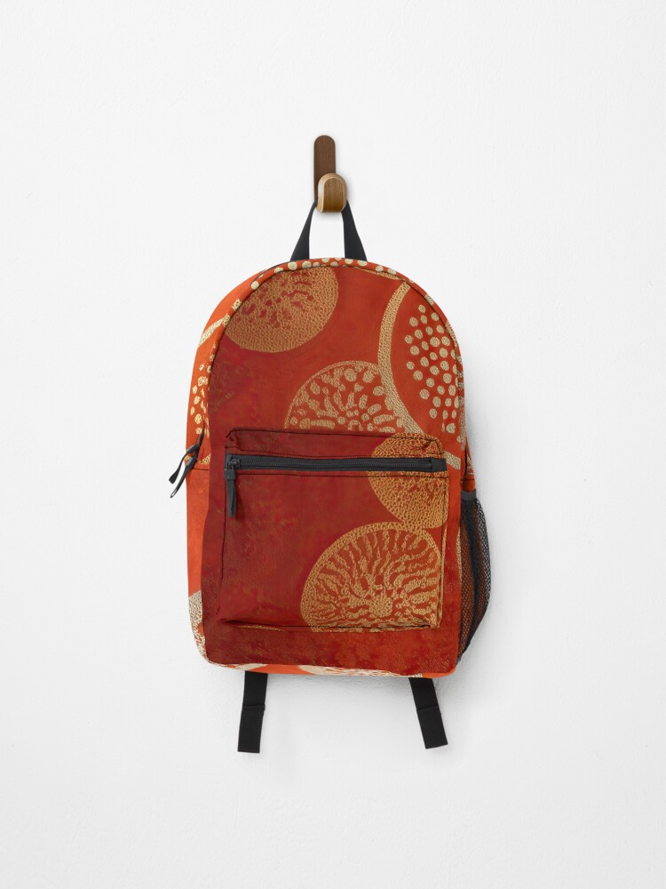 Thumbnail 1 of 3, Backpack, Terracotta Ritual Circles designed and sold by BasajaunStudio.