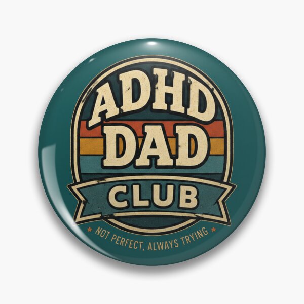 Item preview, ADHD Dad Club Not Perfect Always Trying Retro Vintage Father's Day Gift designed and sold by CollectionsJEm.