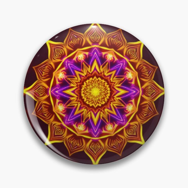 Item preview, Orange Yellow Kaleidoscope Mandala Dark Background Meditation Spiritual Art designed and sold by Good Vibes .