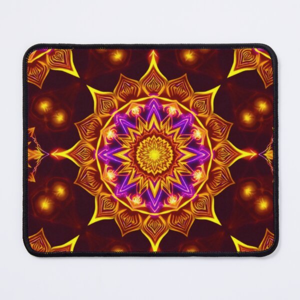 Item preview, Orange Yellow Kaleidoscope Mandala Dark Background Meditation Spiritual Art designed and sold by Good Vibes .