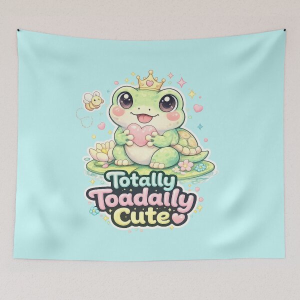 Item preview, Pastel Cute Frog “Totally Toadally Cute” Kawaii Animal Sticker designed and sold by Nusha Creations.