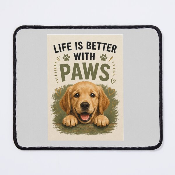 Item preview, Life Is Better With Paws Cute Dog Lover Quote Shirt Puppy Love Tee designed and sold by PoojaArtLab.