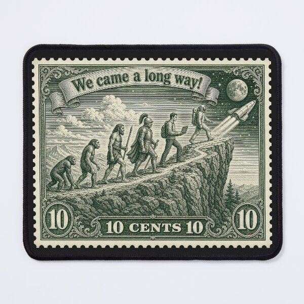 Item preview, From Primates to Astronauts: Vintage Stamp designed and sold by 9xgraphics.