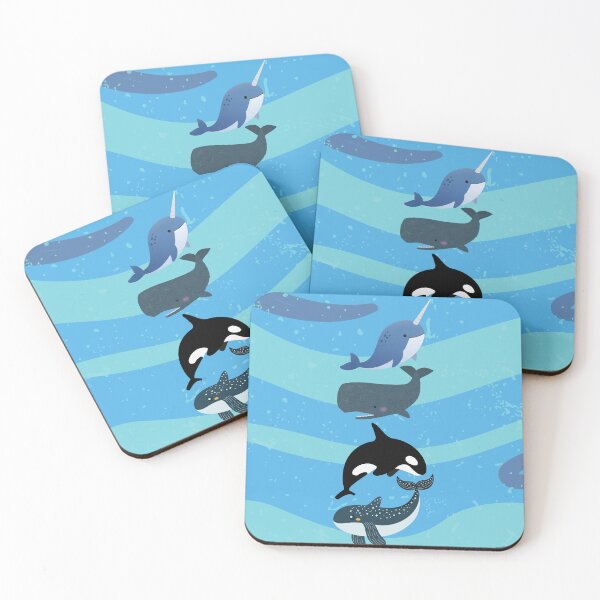 Item preview, Cute Ocean Whales Kawaii Sea Creatures Pattern designed and sold by Sol-9524.