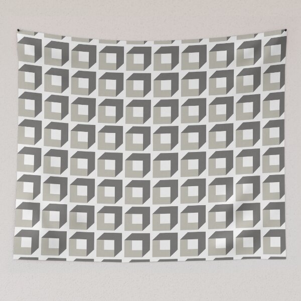 Item preview, Gray & white cubes seamless pattern designed and sold by Mint + Midnight.