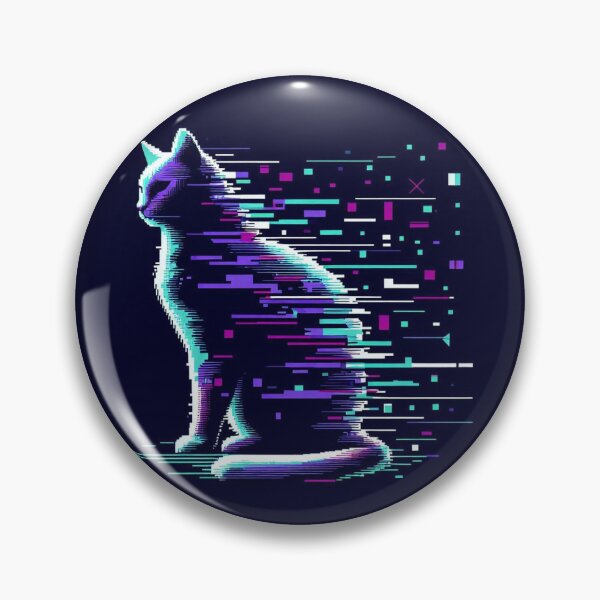 Item preview, Glitch Cat – Neon Digital Art designed and sold by Dogandesighn.