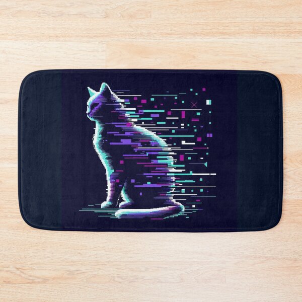 Item preview, Glitch Cat – Neon Digital Art designed and sold by Dogandesighn.