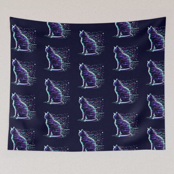 Item preview, Glitch Cat – Neon Digital Art designed and sold by Dogandesighn.