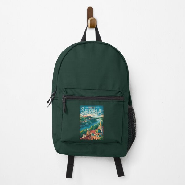 Artikelvorschau, Serbien Landschaftsillustration Reisekunst Vintage entworfen und verkauft von KrisSidDesigns.