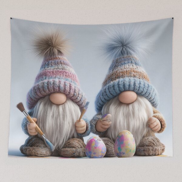 Item preview, ? Easter Gnomes Painting Eggs - Cute Nordic Gonks Spring Art designed and sold by Hakubiya.