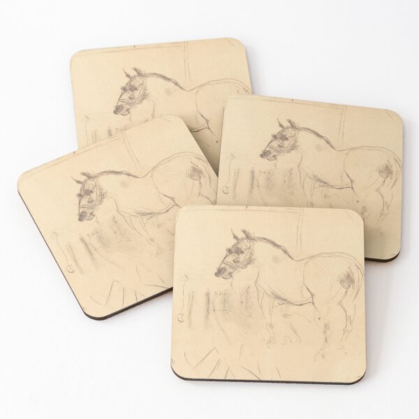Item preview, The Small Pony from Calmese by Henri de Toulouse-Lautrec | Vintage Minimalist Horse Sketch Art Print designed and sold by artofuniverse.
