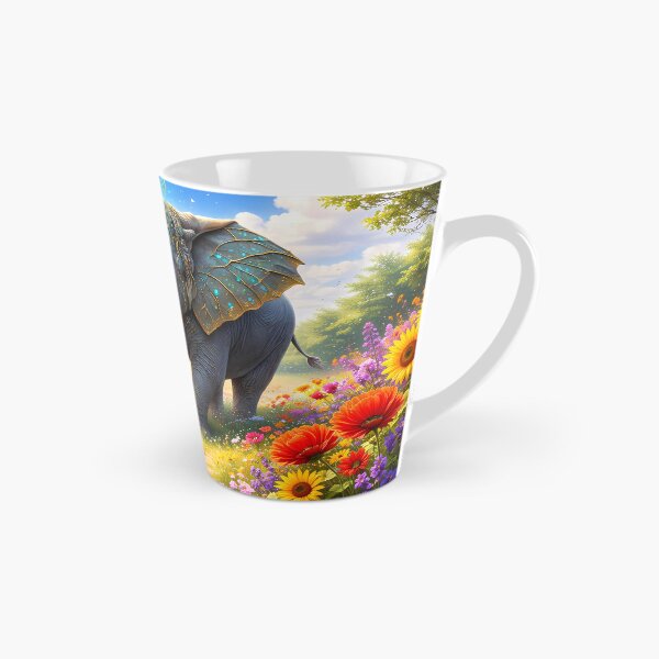 Item preview, Elephant in Vibrant Flower Field designed and sold by cuprum.