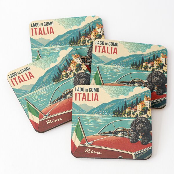 Item preview, Vintage Lake Como Italy Cockapoo Travel Poster Design designed and sold by Cockapoo Society.