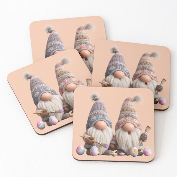 Item preview, ? Rustic Nordic Easter Gnomes Painting Eggs - Farmhouse Spring Art designed and sold by Hakubiya.