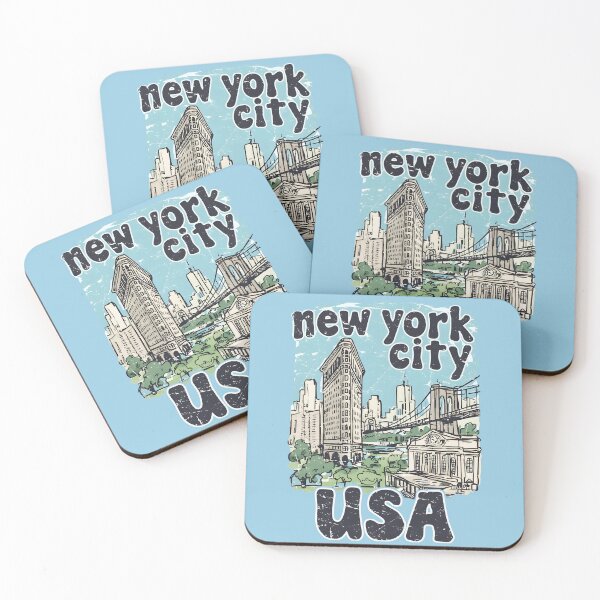 Item preview, NYC New York City Cute Skyline Retro Cityscape  designed and sold by HowToCanadian.