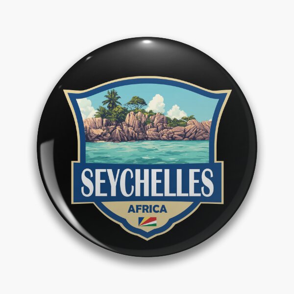 Item preview, Seychelles Illustration Retro Badge designed and sold by KrisSidDesigns.