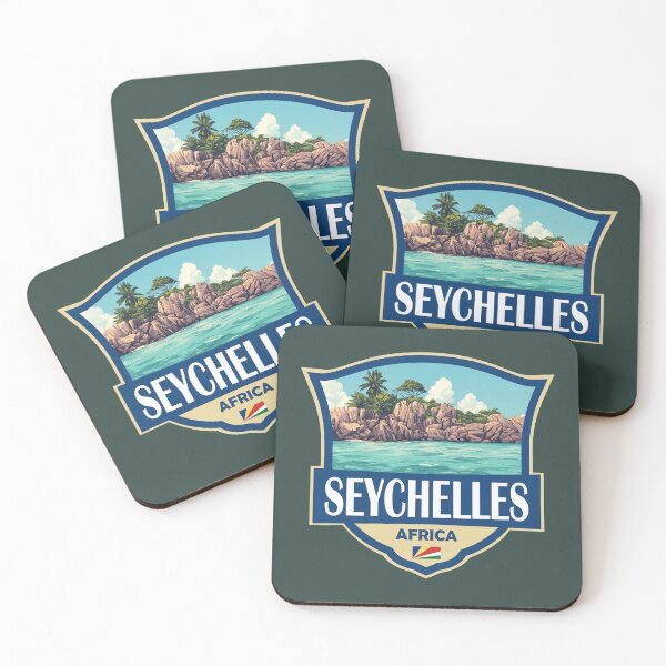 Item preview, Seychelles Illustration Retro Badge designed and sold by KrisSidDesigns.