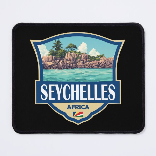 Item preview, Seychelles Illustration Retro Badge designed and sold by KrisSidDesigns.