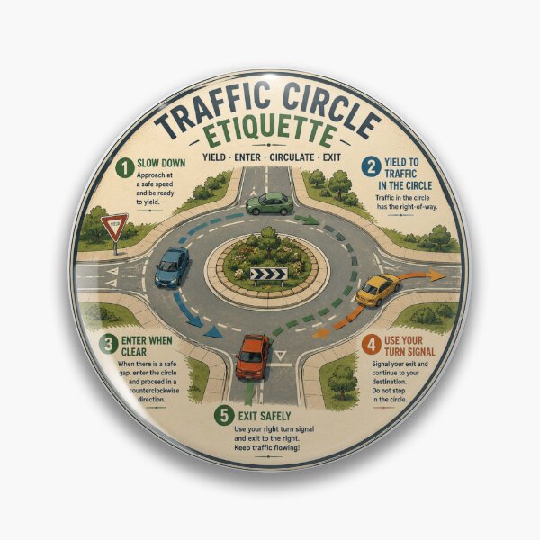 Item preview, Traffic Circle Ettiquette designed and sold by Fifty2Skidoo.