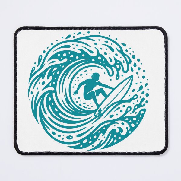 Item preview, Surfer in the Great Wave - Circular Illustration designed and sold by Pulpa-grafica.