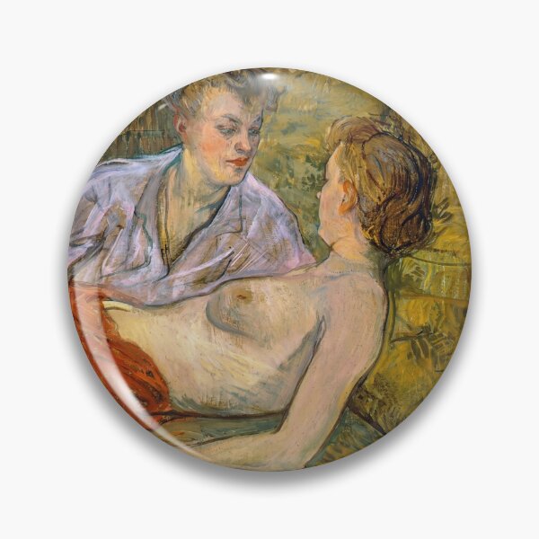 Item preview, The Two Girlfriends by Henri de Toulouse-Lautrec | Vintage Post-Impressionist Wall Art Print designed and sold by artofuniverse.