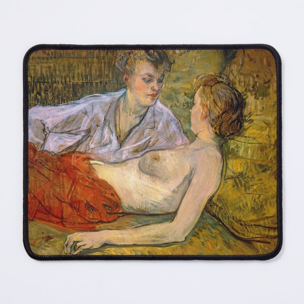 Item preview, The Two Girlfriends by Henri de Toulouse-Lautrec | Vintage Post-Impressionist Wall Art Print designed and sold by artofuniverse.