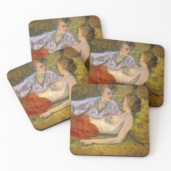 Item preview, The Two Girlfriends by Henri de Toulouse-Lautrec | Vintage Post-Impressionist Wall Art Print designed and sold by artofuniverse.