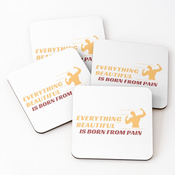 Item preview, Everything Beautiful Is Born From Pain – Motivational Gym Quote Poster | Fitness Wall Art | Workout Print designed and sold by TommyArt94.