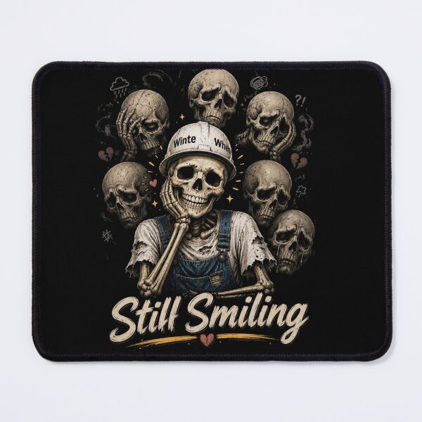 Item preview, Still Smiling Skeleton Worker | Dark Humor Gothic Skull Design designed and sold by LOLKart.