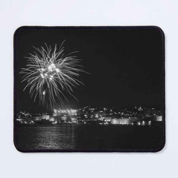 Item preview, Fireworks Over Historic Coastal City At Night With Water Reflection And Festive Skyline designed and sold by Nmallia.