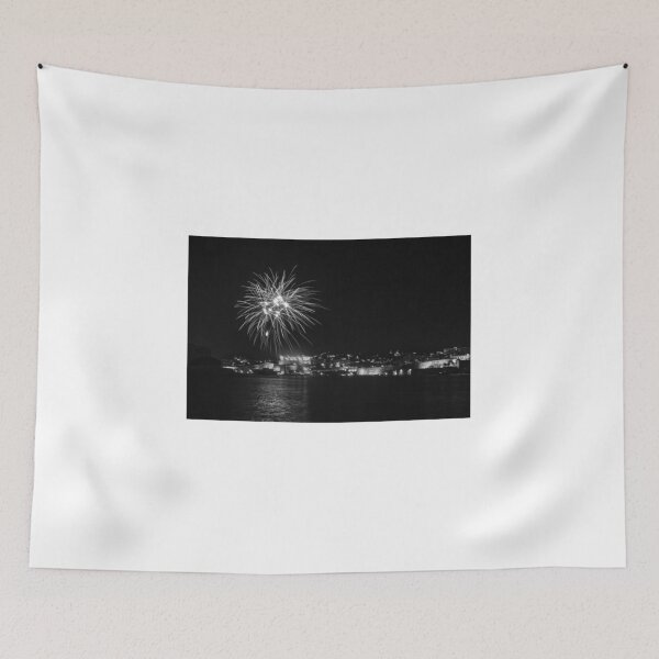 Item preview, Fireworks Over Historic Coastal City At Night With Water Reflection And Festive Skyline designed and sold by Nmallia.