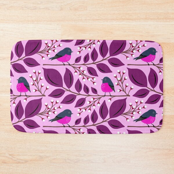 Item preview, Pink robin bird on a branch in pink and purple designed and sold by Jennifer Ladd.