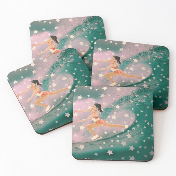 Item preview, Magical Retro Surf Fantasy Ice Skate Dream Collage Art designed and sold by AnimaliaStar.