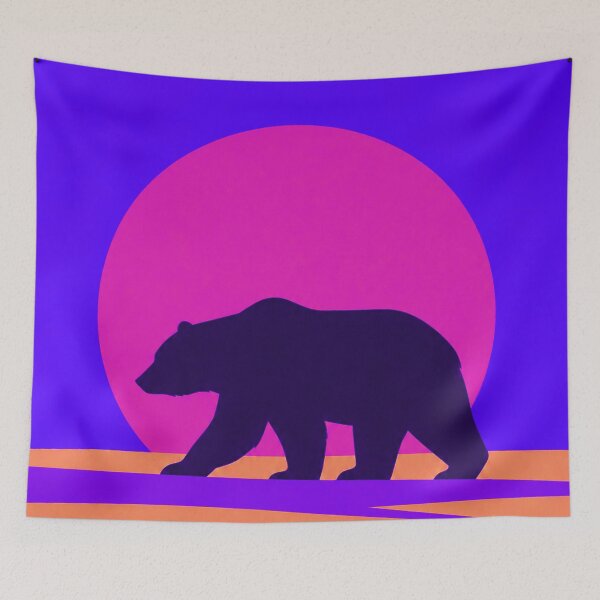 Item preview, Neon Polar Bear Synthwave Poster designed and sold by Creative_Canvas.
