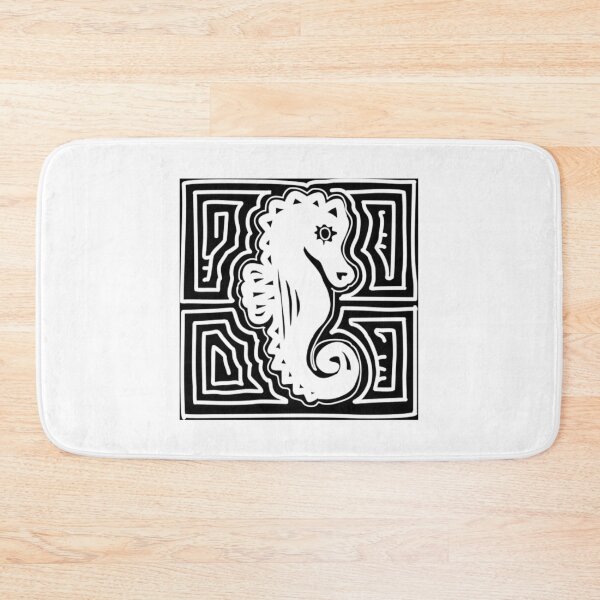Item preview, Seahorse Framed In Folk Geometry designed and sold by PrintifycraftCo.