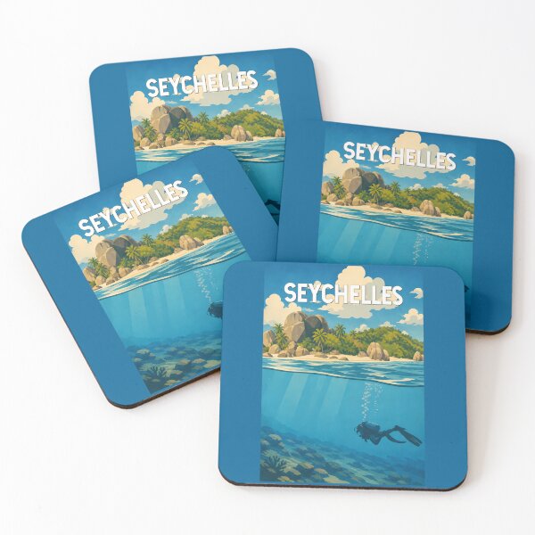Item preview, Seychelles Illustration Travel Art Vintage designed and sold by KrisSidDesigns.
