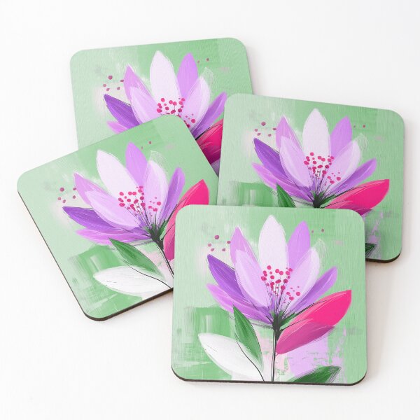 Item preview, Dreamy Lilac Pink Flower And Leaves Modern Art  designed and sold by DEC02.