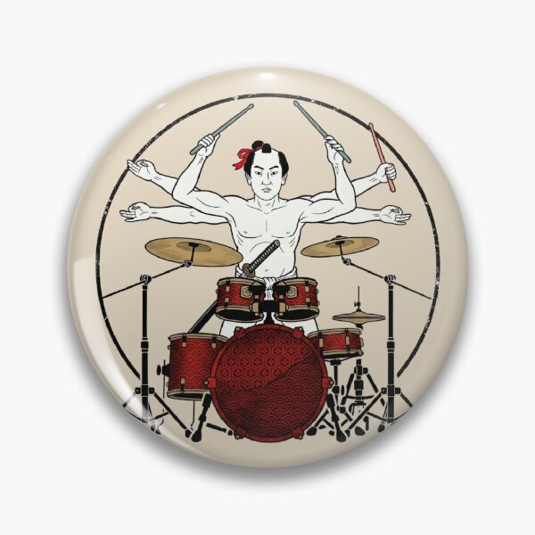 Item preview, Samurai Drummer Playing a Japanese Drum Kit designed and sold by FLIP-original.