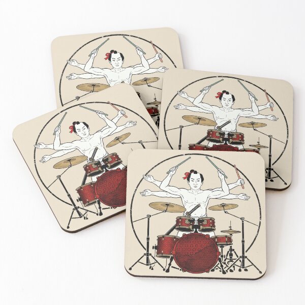 Item preview, Samurai Drummer Playing a Japanese Drum Kit designed and sold by FLIP-original.