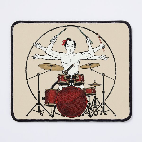 Item preview, Samurai Drummer Playing a Japanese Drum Kit designed and sold by FLIP-original.