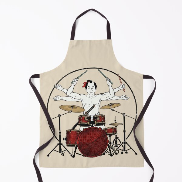 Item preview, Samurai Drummer Playing a Japanese Drum Kit designed and sold by FLIP-original.