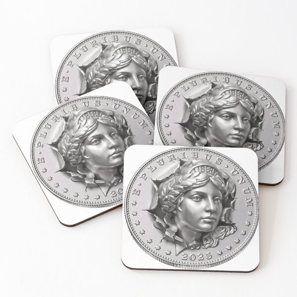 Item preview, Breaking Liberty - 2025 Surreal Silver Coin designed and sold by 9xgraphics.