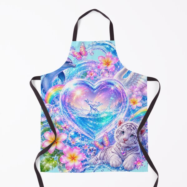 Item preview, Y2K Crystal Heart Swan and White Tiger Rainbow Fantasy designed and sold by PixelPanduh.