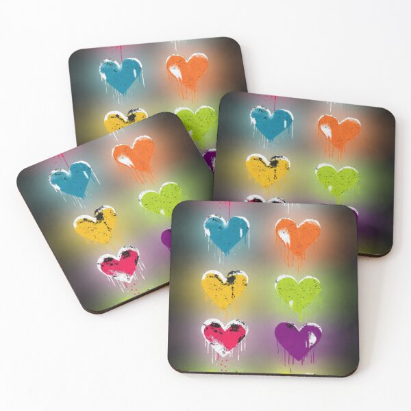Item preview, Neon Melting Graffiti Hearts Grid designed and sold by Shirl's .