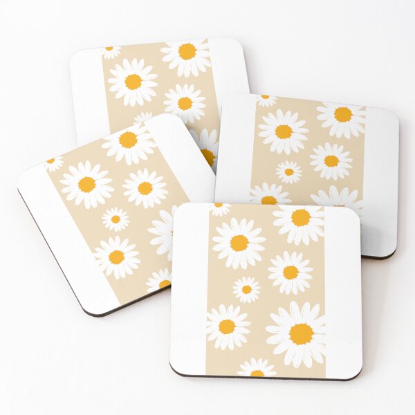 Item preview, Minimal Daisy Flower Pattern | Beige Aesthetic Floral Design | Cute Simple Daisy Wallpaper designed and sold by PixelVibe Art.