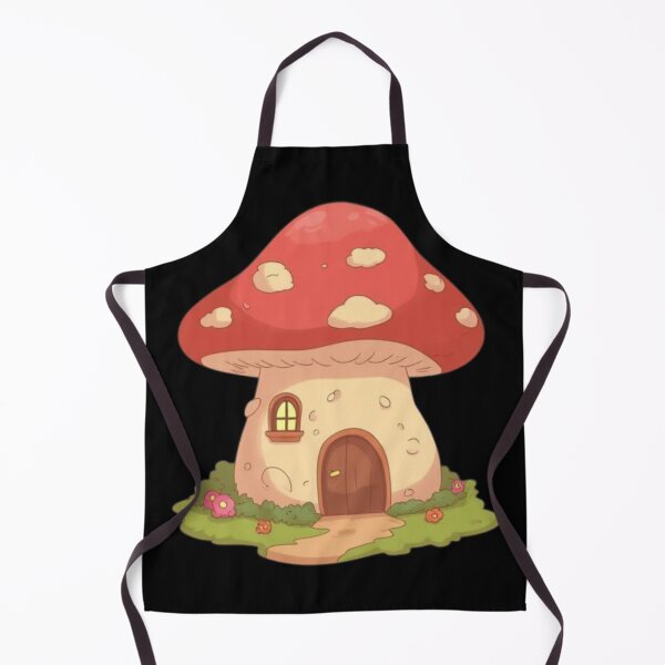 Item preview, Red Toadstool Mushroom Fairy House Art designed and sold by MoonAndMossStudio.