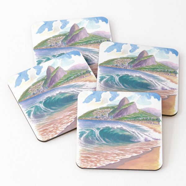 Item preview, Rio de Janeiro Beach Wave Painting – Ipanema Copacabana Coastal Art, Brazil Travel Gift designed and sold by artshop77.